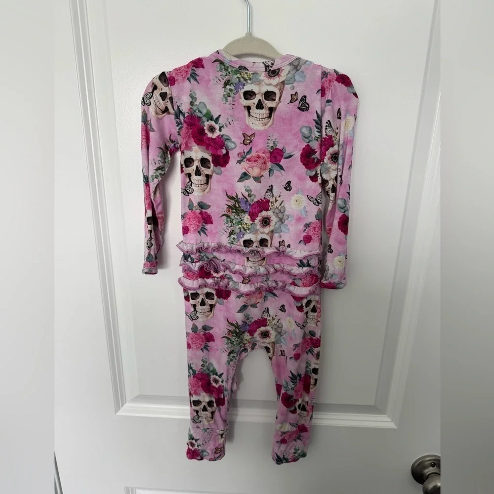 Little Bum Bums Baby Girl Pink Skeleton Pajamas 12-18M